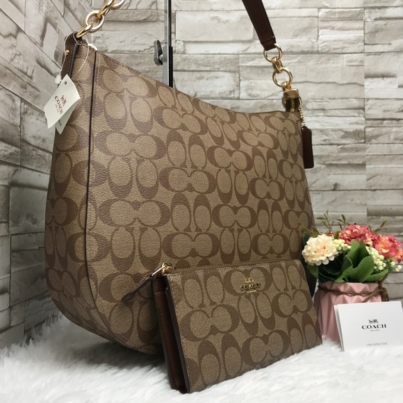 👜COACH SET🌺ELLE HOBO&L-ZIP WALLET - Picture 3 of 8